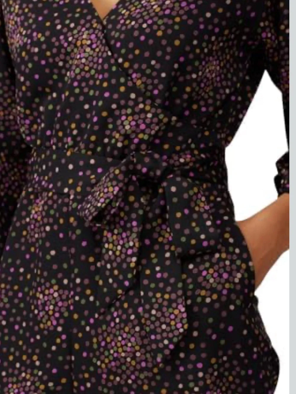 Kate Spade New York Disco DotsV Neck Ling Puff Sleeves Cropped Jumpsuit Size 16